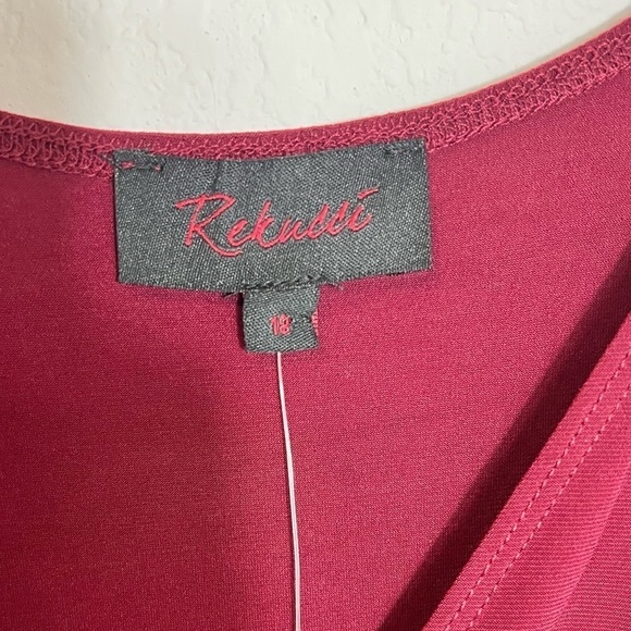 REKUCCI WOMEN'S SLIMMING 3/4 SLEEVE FIT AND FLARE CROSSOVER TUMMY CONTROL DRESS - Picture 6 of 7